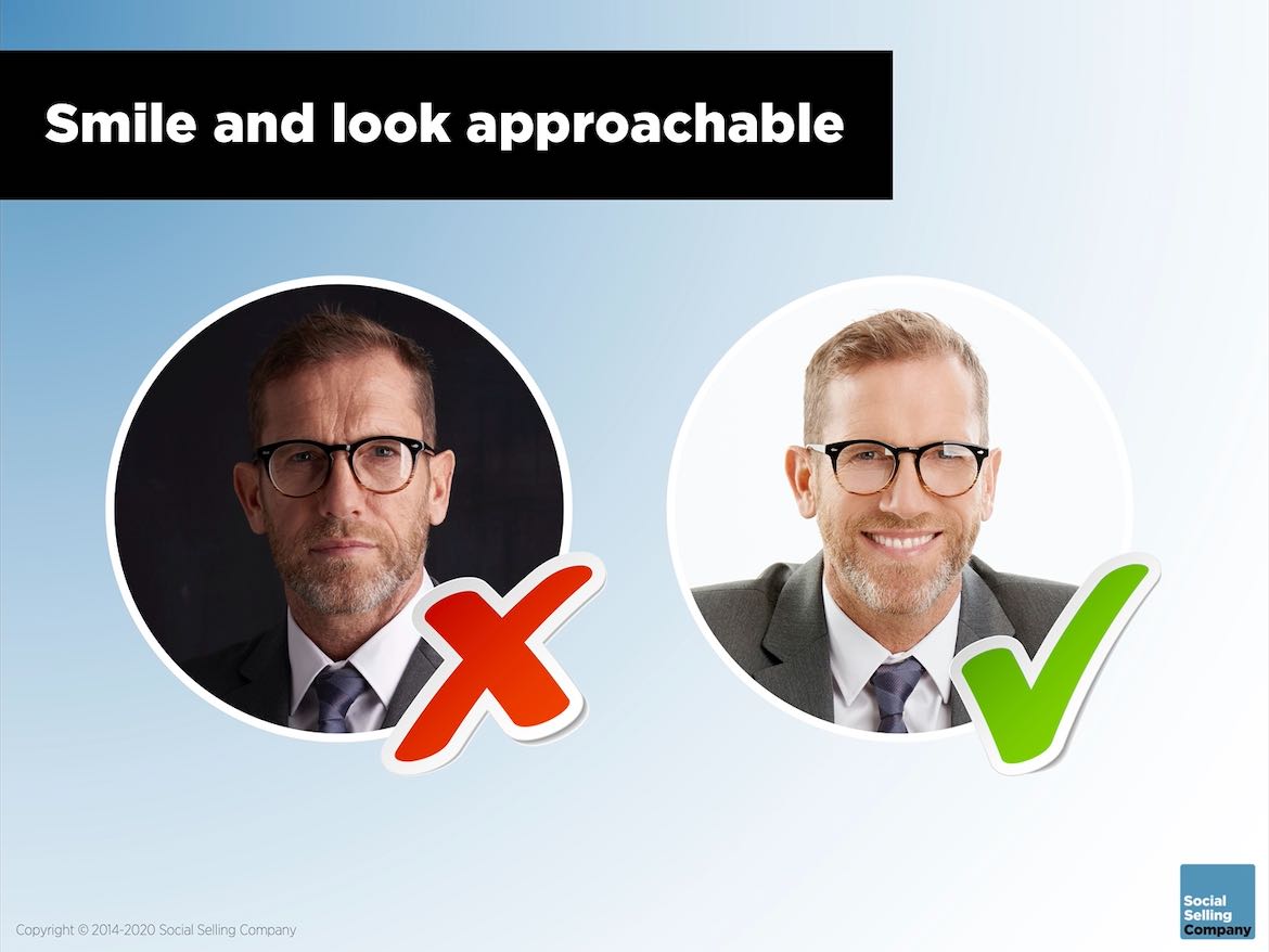 Here you find a visual guide to what characterises a professional LinkedIn profile picture