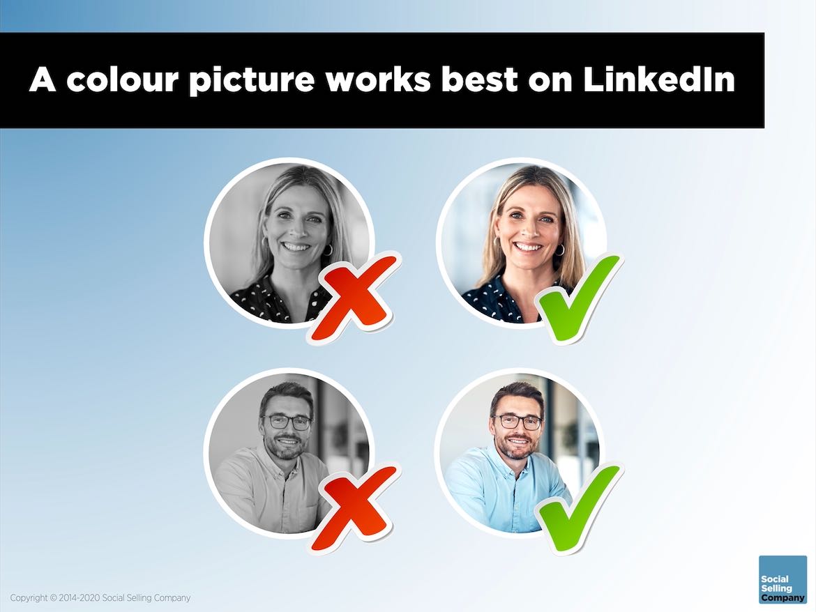 Here you find a visual guide to what characterises a professional LinkedIn profile picture