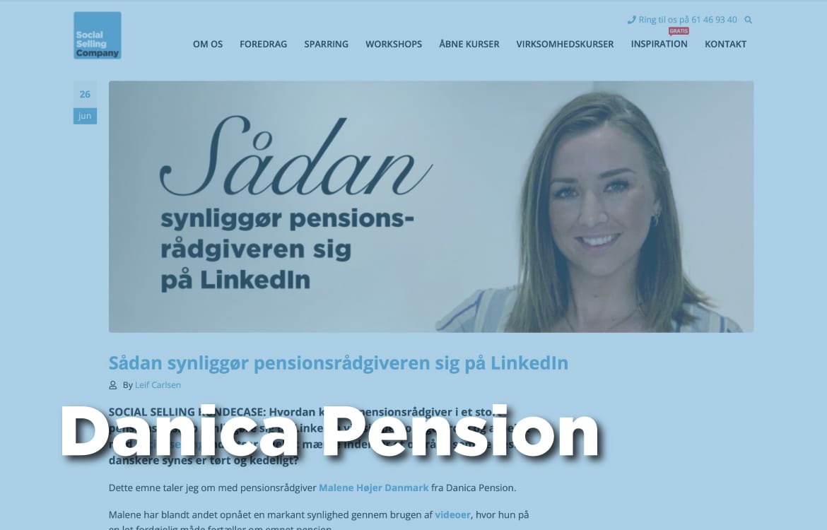 Her finder du link til podcast episode om, hvordan pensionsrådgiver Malene Højer Danmark bruger social selling
