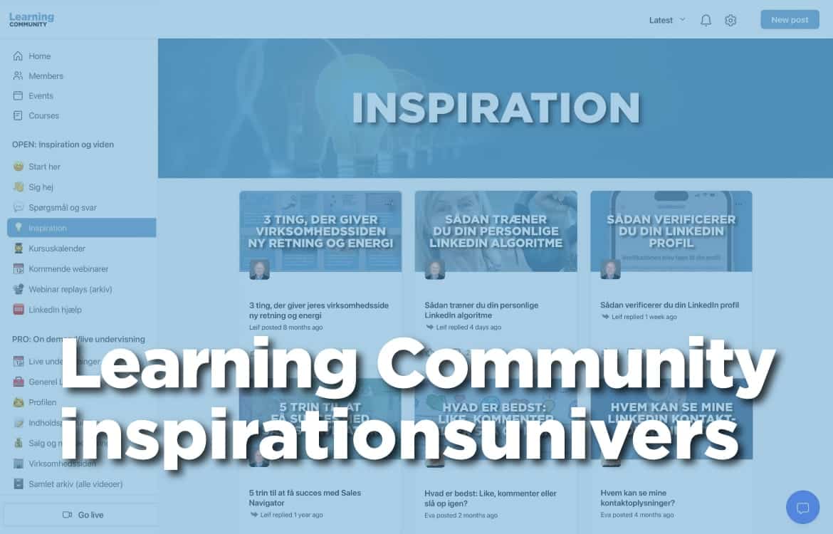 Learning Community OPEN inspirationssunivers indenfor LinkedIn, social selling og employee advocacy