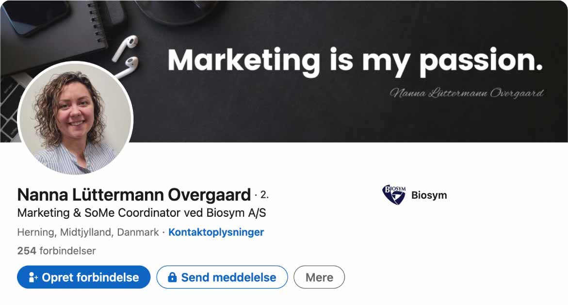 Nanna Lüttermann Poulsen LinkedIn profileksempel