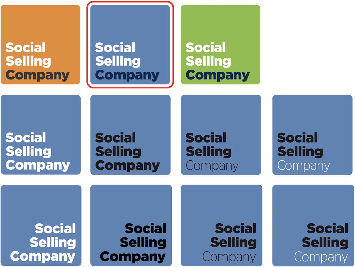 De forslag til logoer som vi arbejdede med da vi startede Social Selling Company
