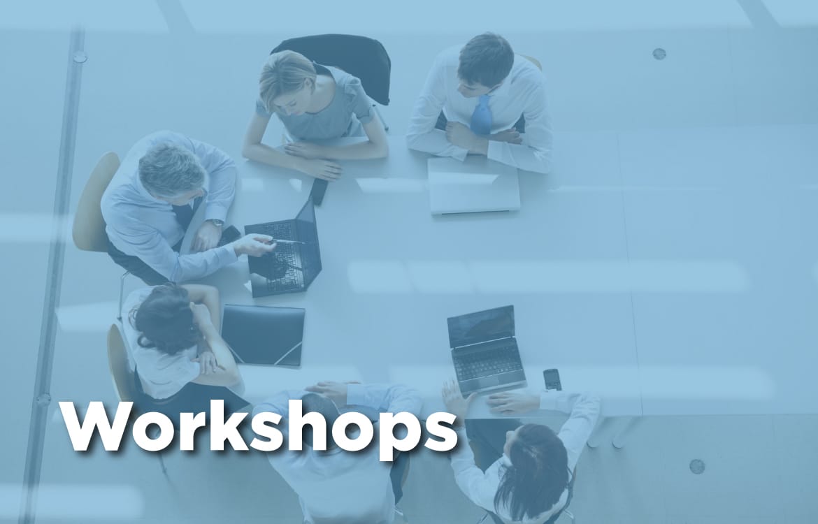Overblik over vores virksomhedsside og strategi workshops