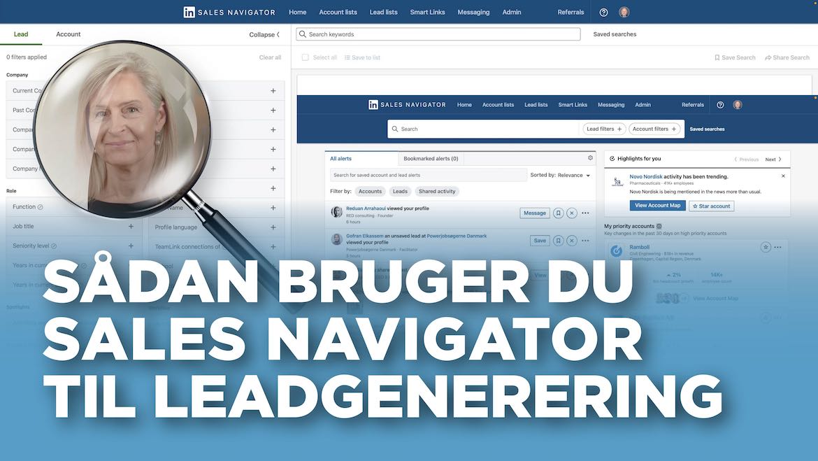Link til LinkedIn PRO undervisning om, hvordan du kan bruge Sales Navigator til leadgenerering