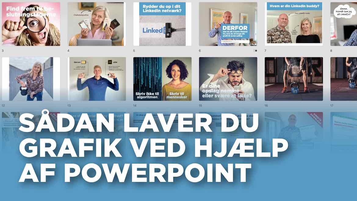 Her finder du link til LinkedIn PRO live undervisning om, hvordan du kan bruge PowerPoint til at lave grafik til dine LinkedIn indlæg